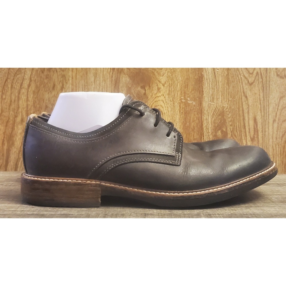 Ecco Kenton Plaine Toe Lace Up Oxford Shoes Mens Size 41 US 7-7.5 Charcoal